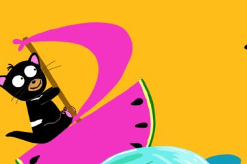 Tasmanian Devil Sets Sail banner featuring the sailing devil illustration